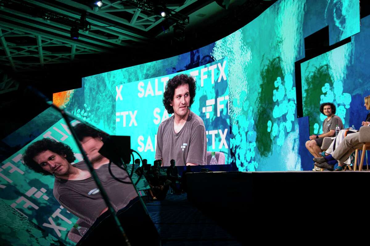 FILE — Sam Bankman-Fried speaks at the Crypto Bahamas conference in Nassau on April 27, 2022. According to federal campaign records, in the lead-up to the 2022 elections, Bankman-Fried became the Democratic Party’s second largest single donor after George Soros. (Erika P. Rodriguez/The New York Times)